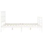 White solid wood bed frame with headboard 140x200 cm by vidaXL, Beds and slatted bases - Ref: Foro24-3194117, Price: 136,81 €...