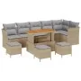 Conjunto Sofá Jardín 10 Piezas con Cojines Beige Ratán Acacia, Conjunto Comedor Jardín 4 Piezas con Cojines Beige Ratán Acacia | Foro24.es | Tu tienda online para hogar, jardín y más Foro24.es