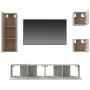 TV-Möbelset 5-teilig betongraues Sperrholz von vidaXL, TV-Möbel - Ref: Foro24-3114441, Preis: 166,87 €, Rabatt: %