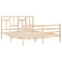 Bed frame with solid wood headboard 160x200 cm by vidaXL, Beds and slatted bases - Ref: Foro24-3194971, Price: 138,62 €, Disc...