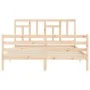 Bed frame with solid wood headboard 160x200 cm by vidaXL, Beds and slatted bases - Ref: Foro24-3194971, Price: 138,62 €, Disc...