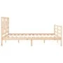 Bed frame with solid wood headboard 160x200 cm by vidaXL, Beds and slatted bases - Ref: Foro24-3194971, Price: 138,62 €, Disc...