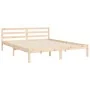 Bed frame with solid wood headboard 160x200 cm by vidaXL, Beds and slatted bases - Ref: Foro24-3194971, Price: 138,62 €, Disc...