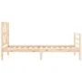 Bed frame with solid wood headboard 100x200 cm by vidaXL, Beds and slatted bases - Ref: Foro24-3194366, Price: 103,73 €, Disc...