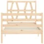 Bed frame with solid wood headboard 100x200 cm by vidaXL, Beds and slatted bases - Ref: Foro24-3194366, Price: 103,73 €, Disc...