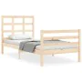 Estructura de cama con cabecero madera maciza 100x200 cm de vidaXL, Camas y somieres - Ref: Foro24-3193976, Precio: 106,88 €,...
