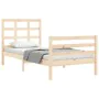 Estructura de cama con cabecero madera maciza 100x200 cm de vidaXL, Camas y somieres - Ref: Foro24-3193976, Precio: 106,88 €,...