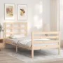 Estructura de cama con cabecero madera maciza 100x200 cm de vidaXL, Camas y somieres - Ref: Foro24-3193976, Precio: 106,88 €,...