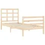 Bed frame with solid wood headboard 100x200 cm by vidaXL, Beds and slatted bases - Ref: Foro24-3193976, Price: 106,87 €, Disc...