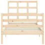 Estructura de cama con cabecero madera maciza 100x200 cm de vidaXL, Camas y somieres - Ref: Foro24-3193976, Precio: 106,88 €,...