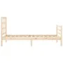 Bed frame with solid wood headboard 100x200 cm by vidaXL, Beds and slatted bases - Ref: Foro24-3193976, Price: 106,87 €, Disc...