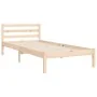Bed frame with solid wood headboard 100x200 cm by vidaXL, Beds and slatted bases - Ref: Foro24-3193976, Price: 106,87 €, Disc...
