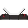 Lounger with brown synthetic rattan cushion by vidaXL, Loungers - Ref: Foro24-44403, Price: 134,85 €, Discount: %