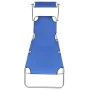 Tumbona plegable con toldo aluminio azul de vidaXL, Tumbonas - Ref: Foro24-47769, Precio: 59,82 €, Descuento: %