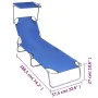 Tumbona plegable con toldo aluminio azul de vidaXL, Tumbonas - Ref: Foro24-47769, Precio: 59,82 €, Descuento: %
