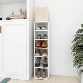 White plywood shoe cabinet 27.5x27x102 cm by vidaXL, Shoe racks and shoe organizers - Ref: Foro24-808485, Price: 42,11 €, Dis...