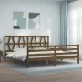 Estructura cama y cabecero madera maciza marrón miel 200x200 cm de vidaXL, Camas y somieres - Ref: Foro24-3194399, Precio: 17...