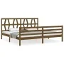 Estructura cama y cabecero madera maciza marrón miel 200x200 cm de vidaXL, Camas y somieres - Ref: Foro24-3194399, Precio: 17...
