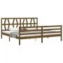 Estructura cama y cabecero madera maciza marrón miel 200x200 cm de vidaXL, Camas y somieres - Ref: Foro24-3194399, Precio: 17...