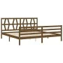 Estructura cama y cabecero madera maciza marrón miel 200x200 cm de vidaXL, Camas y somieres - Ref: Foro24-3194399, Precio: 17...