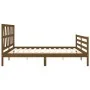 Estructura cama y cabecero madera maciza marrón miel 200x200 cm de vidaXL, Camas y somieres - Ref: Foro24-3194399, Precio: 17...