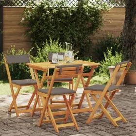 Set de Bistro 5 Piezas Plegable con Cojines de