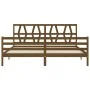 Estructura cama y cabecero madera maciza marrón miel 200x200 cm de vidaXL, Camas y somieres - Ref: Foro24-3194399, Precio: 17...
