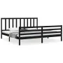 Estructura de cama con cabecero madera maciza negro 200x200 cm de vidaXL, Camas y somieres - Ref: Foro24-3193880, Precio: 165...