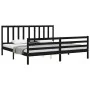 Estructura de cama con cabecero madera maciza negro 200x200 cm de vidaXL, Camas y somieres - Ref: Foro24-3193880, Precio: 165...