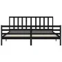 Estructura de cama con cabecero madera maciza negro 200x200 cm de vidaXL, Camas y somieres - Ref: Foro24-3193880, Precio: 165...