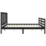 Estructura de cama con cabecero madera maciza negro 200x200 cm de vidaXL, Camas y somieres - Ref: Foro24-3193880, Precio: 165...