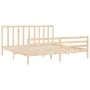 Bed frame with solid wood headboard 200x200 cm by vidaXL, Beds and slatted bases - Ref: Foro24-3193811, Price: 142,10 €, Disc...