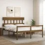 Cama de matrimonio personas mayores cabecero madera marrón miel de vidaXL, Camas y somieres - Ref: Foro24-3195424, Precio: 15...