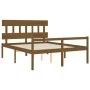 Cama de matrimonio personas mayores cabecero madera marrón miel de vidaXL, Camas y somieres - Ref: Foro24-3195424, Precio: 15...