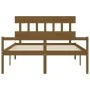 Cama de matrimonio personas mayores cabecero madera marrón miel de vidaXL, Camas y somieres - Ref: Foro24-3195424, Precio: 15...
