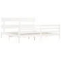 Estructura de cama con cabecero madera maciza blanco 200x200 cm de vidaXL, Camas y somieres - Ref: Foro24-3195112, Precio: 15...