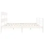 Estructura de cama con cabecero madera maciza blanco 200x200 cm de vidaXL, Camas y somieres - Ref: Foro24-3195112, Precio: 15...