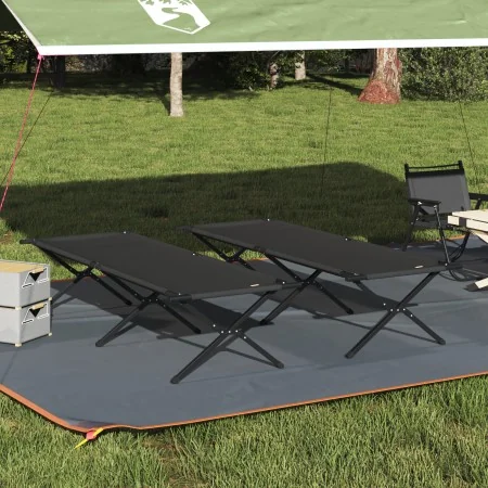 Camas Solares 2 pcs con Bolsa de Transporte Negra 600D Tejido Oxford | Foro24.es | Tu tienda online para hogar, jardín y más Foro24.es