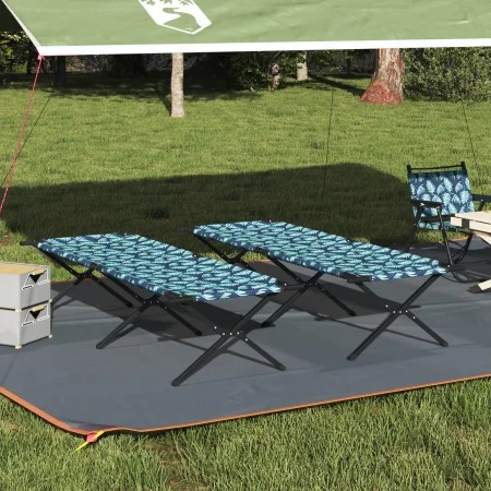 Camas de Sol Plegables 2 pcs con Bolsa de Transporte Patrón de Hojas Tela Oxford 600D | Foro24.es | Tu tienda online para hogar, jardín y más Foro24.es