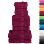 Juego de toallas premium SOLUND 12 unidades burdeos 600 gsm | Foro24.es | Tu tienda online para hogar, jardín y más Foro24.es