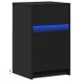 Mesita de noche con luces LED madera de ingeniería negra by , Nightstands - Ref: Foro24-852000, Price: 66,15 €, Discount: -5%%