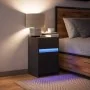 Mesita de noche con luces LED madera de ingeniería negra by , Nightstands - Ref: Foro24-852000, Price: 66,15 €, Discount: -5%%