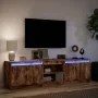 Mueble de TV LED madera ingeniería roble ahumado 180x34x50 cm by , TV Furniture - Ref: Foro24-3307916, Price: 177,51 €, Disco...