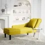 Tumbona con almohada y reposabrazo derecho terciopelo amarillo | Foro24.es | Tu tienda online para hogar, jardín y más Foro24.es