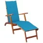 Garden lounger with footrest and cushion in solid acacia wood by vidaXL, Loungers - Ref: Foro24-3064018, Price: 136,02 €, Dis...