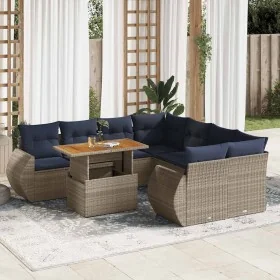 Set de sofás de jardín con cojines 9 pzas ratán sintético gris von , Gartensets - Ref: Foro24-3327246, Preis: 736,88 €, Rabat...