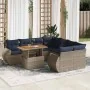 Set de sofás de jardín con cojines 9 pzas ratán sintético gris von , Gartensets - Ref: Foro24-3327246, Preis: 736,88 €, Rabat...