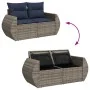 Set de sofás de jardín con cojines 9 pzas ratán sintético gris von , Gartensets - Ref: Foro24-3327246, Preis: 736,88 €, Rabat...