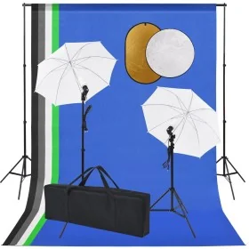 Kit estudio fotográfico lámparas, sombrillas, fondo y reflector de , Flashes e iluminaciones de estudio - Ref: Foro24-3067103...
