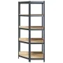 Estantería de esquina 5 niveles madera y acero gris antracita de , Estanterías industriales - Ref: Foro24-4016965, Precio: 10...